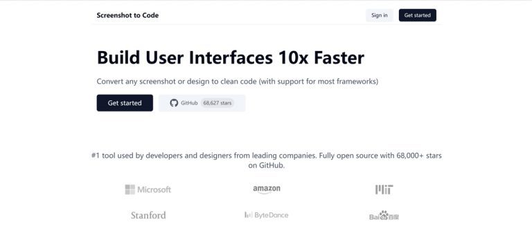 Screenshot-to-Code——Github 开源项目，通过页面截图生成复刻站点的源代码